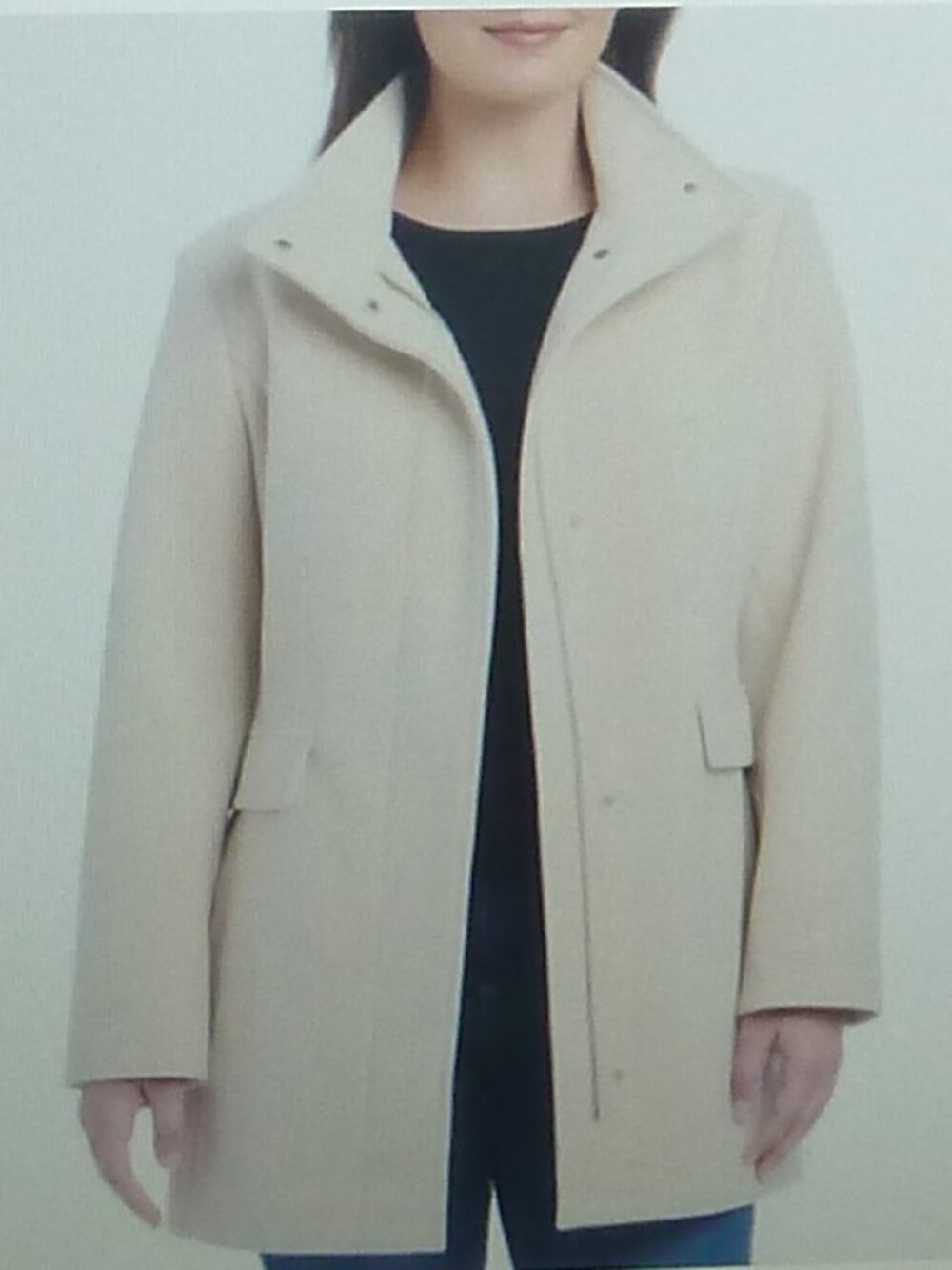 Vince Camuto Womens Zip & Snap Jacket Coat Wool Feel